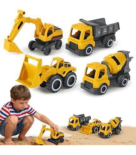 HIQE-FL 3-teiliges Sandspielzeug – Bagger, Kipper & Mischer Aus Robustem Kunststoff, Perfekt Für Sandkasten, Strand & Garten, Für Kinder Ab 3 Jahren