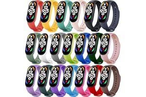 Monuary 20 Pezzi Cinturini Compatibili con Xiaomi Mi Band 7/6/5 e Amazfit Band 5, Realizzato in TPU, Colorati, Lunghezza Regolabile, Confortevole e Traspirante