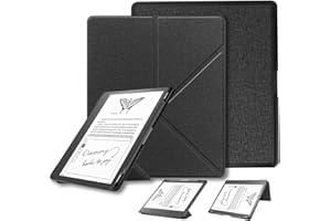 Miimall Custodia in pelle compatibile con Kindle Scribe da 10,2 pollici, con funzione di supporto, auto sleep/sveglia Flip Cover PC+PU Custodia con supporto per Amazon Kindle Scribe 2022 Nero