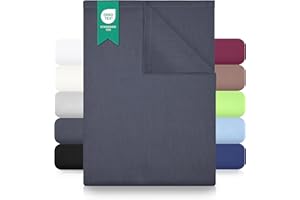 ‎GREEN MARK TEXTILIEN GREEN MARK Textilien Klassische Bettlaken – Flaches Laken aus 100% Baumwolle, ohne Gummi, hautfreundlich, pflegeleicht, bei hohen Temperaturen waschbar - Anthrazit Grau - 150x250 cm