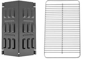EasiBBQ 9201 Porcelain Enameled Flavorizer Bar and 80631 Stainless Steel Grill Grate, Flavorizer Bar for Weber Go-Anywhere Gas Grill, Grill Grate for Weber Go-Anywhere Gas and Charcoal Grill