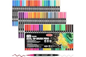 Funnasting 72 Dual Tip Colouring Pens, Colouring Sets for Children, Brush Pens Felt Tip Pens for Adults and Kids Colouring Painting Sketching Highlighting Drawing Calligraphy