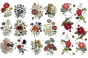 Decoupage Paper Pack (12 sheets A4 / 8x11) Flowers Wildflowers FLONZ Vintage Ephemera by Flonz