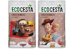 ECOCESTA MEJOR CADA DIA - Choco Bubbles Ecológicas Kids - 375 g - Bolitas de Cereales con Alto Contenido en Carbohidratos - Sin Conservantes ni Colorantes - Aptas para Veganos