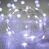 Lights4fun Filo di 10 Palle di Cotone Luminose con LED Bianchi Caldi a Pile per Interni