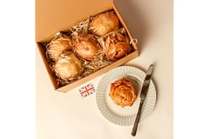 DEVON HAMPERS Gourmet Pork Pies – 6 Pack - No Gelatine Succulent British Pork in a Golden Crust with Natural Flavours, Herbs & Spices - 6 x 150g