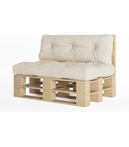 chilly pilley® Palletkussens, gemaakt van corduroy, voor EU-pallets, afneembare overtrek, zitkussen, rugkussen in vele kleuren (rugkussen 120 x 40 x 25/15 cm, lichtgrijs