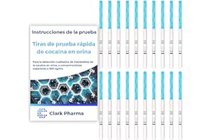 CLARK PHARMA 20 x Tiras de Prueba de Cocaína | Pruebas de Orina para Cocaína | Kit de Detección Rápida de Crack Cocaína