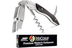 HICOUP KITCHENWARE HiCoup Cavatappi - Cavatappi, Apribottiglie e Tagliacapsule Professionale a Lame di Alta qualità- Apri Vino Scelto da Sommelier, Cameriere e Barista