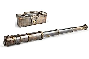 SUPER7ONE Dollond London 1920 Handgefertigtes Teleskop | Antikes Nautisches Fernrohr, Funktionsfähig Vintage-Reproduktion, Messing-Teleskopv | 15 Zoll lang, Sammeldekor, Für Kinder