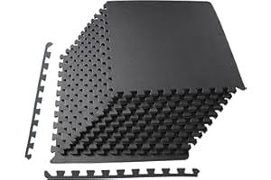 Balancefrom Puzzle Exercise Mat with EVA Foam Interlocking Tiles for MMA, Exercise, Gymnastics and Home Gym Protective Flooring
