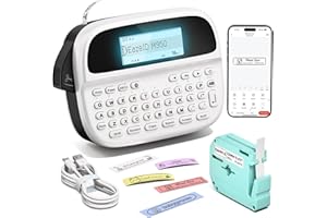 EAZEID Label Maker Waterproof Labels, Handheld Bluetooth Labeler for Kids School Items, Labeling Machine with Backlit LCD, QWERTY Keyboard & APP Connectivity for Teachers Gift, Home & Office Organization