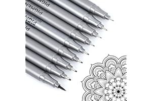 APOGO Fineliner Pens Black Pens, 9 Drawing Pens for Artists, Art Supplies, Fine Liner Pens Black Calligraphy Pens for Handwriting, Writing, Sketching, Manga
