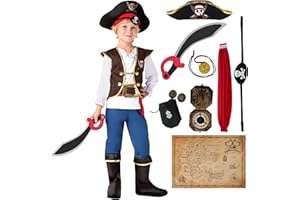 Spooktacular Creations Kinder Piraten Kostüm, Deluxe Jungen Piratenkostüm Set für Kinder Kleinkinder, Faschingskostüm für Weihnachten, Karneval