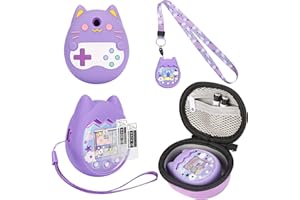 Meetikar Housse en silicone et étui rigide compatible avec Tamagotchi Pix, jouet virtuel pour animaux de compagnie, housse de protection pour Tamagotchi Pix, avec dragonne, protection d'écran et