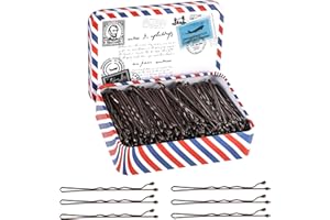 Bobby Pins,150 PCS Hair grips,Sumwitum Hair Grips,Hair pins for women,Hair Styling Pins with Storage metals Box (Brown+ Envelope)