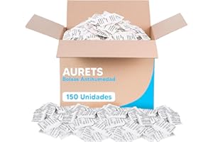 AURETS 150 Bolsas Antihumedad Armarios - Sílica Gel Bolsitas Antihumedad Habitación para Eliminar y Prevenir el Moho en Paredes - Elimina la Humedad en Armarios, Habitaciones y Documentos