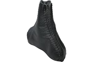 AERZETIX - C59815 - Funda para palanca de cambios en piel genuina - compatible con versiones con transmisión automática de Volvo XC90 2002-2014 - color: negro con costuras negras