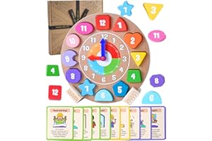 Jaques of London Wooden Kids Learning Clock with Daily Routine Cards | Montessori Toys Teaching Clock for Toddlers & Preschoolers | Since 1795