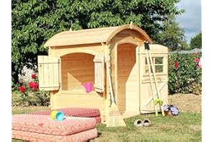 SOULET Cabane en Bois pour Enfants Patty. 1 Portillon 1 Fenêtre avec Volets jusqu'à 2 Enfants Cabane en Bois Brut à peindre.