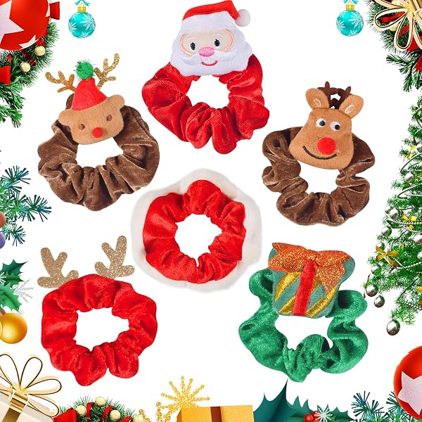6 Weihnachts-Haarspangen Set – Elch, Santa, Weihnachtsbaum Mit Pailletten | Festlicher Haarschmuck Für Mädchen