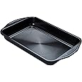 Circulon Ultimum Deep Baking Tray Non Stick - Rectangular Cake or Roasting Tin, Durable Carbon Steel, Freezer and Dishwasher Safe Bakeware, 39.5 x 25 x 5cm, Black