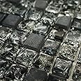 Black Marble & Glass Mosaic for Walls Floors Tiles Sheet Bathroom Kitchen