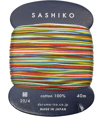 Fil Sashiko Jaune Tournesol 20/4 - 40 Mètres Carte Daruma Yokota - Broderie Japonaise Authentique Made In Japan