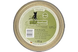 catz finefood Nourriture Humide pour Chat - N° 405 - sans céréales - Dinde, Poulet et Saumon sans Sucre -Nourriture Humide pour Chat - en gelée , 12x85g