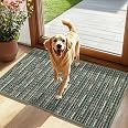 Paillasson Entrée 60x90 Cm Bleu – Tapis Antidérapant Lavable, Style Ethnique Rétro Super Absorbant Pour Intérieur & Extérieur