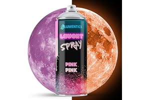 LUMENTICS Leuchtspray Pink-Orange - Sprayfarbe mit Nachleuchteffekt - Leuchtet im Dunkeln - Made in Germany - 400 ml Spraydose mit Zusatz-Cap