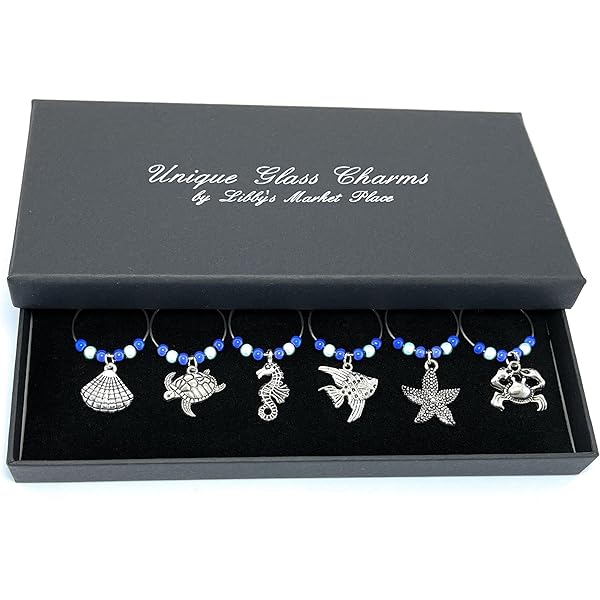 Libbys Market Place Around The World 2 Wine Glass Charms | Desertcart - View #3