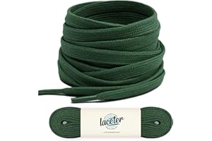 Laceter Lacci Scarpe Piatti 100% Cotone - Stringhe Scarpe da Sportive Resistenti - Lacci bianchi o di colore alternato - Larghezza 8mm