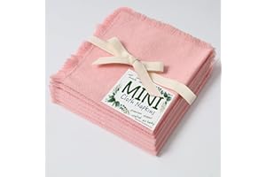 Urby Eco Hanky 10x10in Reusable cotton Napkins (Rustic Fringe). Small Size Napkin. Ideal Use As Kids Napkins for Lunch.Dinners.Occasions Like Weddings,Birthday,Cocktail Parties. (LPK,6pk)