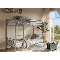 DecoInParis Lit superposé Twins en métal Gris 90 X 190 cm + ...
