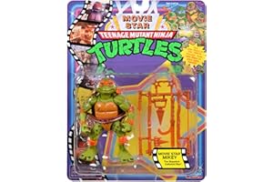TEENAGE MUTANT NINJA TURTLES TMNT Classic 1991 Movie Star Turtle Michelangelo im speziellen Film-Styling-Paket mit charakteristischem Waffenzubehör Turtles-Fans!