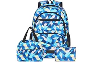 Yarmiene Schulrucksack Teenager Mädchen Set, Schulrucksack Set mit Lunchtasche und Bleistiftbeutel, Schulrucksack Jungen Schulranzen Mädchen, Schulranzen Mädchen 4+.Klasse