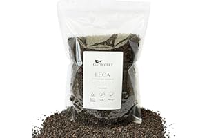 Growcery Leca Expanded Clay Pebbles - Fine Grade Clay balls for plants, Horticultural grit, Gravel for garden, pebbles for garden, terrarium stones, drainage for plant pots (1L)