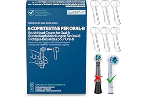 SERININA Copri Testina Spazzolino Elettrico per Oral b - confezione 6 Copri Spazzolino - Imbustate Singolarmente