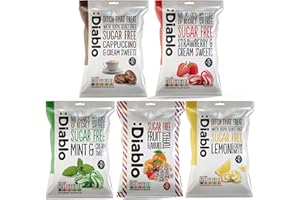 Diablo Lot de 5 cartons pour bonbons diabétiques sans sucre avec chocolat sucré Rétro 75 g pour lui/elle, anniversaire, fête des mères, fête des pères, Noël, Pâques, vacances, nouvel an