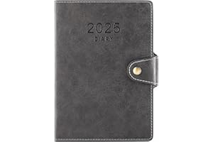 Mcdsuc Diary 2025 A5 Page A Day,12month Organiser Daily Planner from Jan 2025-Dec 2025,A5 Day to View Diary with Soft Cover,Monthly Weekly Planner (Grey, A5)