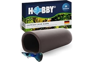 HOBBY Aquaristik Catfish Cave M I 5 x 12 cm I Brut- und Versteckhöhle aus gebranntem Ton für Welse I Aquarium Dekoration I Deko Höhle für Welse, Krebse und Garnelen I natürliches Aquariumzubehör
