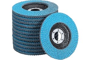 FD-WORKSTUFF Dischi abrasivi a lamelle di alta qualità, 10 pezzi, Ø 125 mm, grana 100, per metallo, acciaio e legno, corindone di zircone, dischi lamellari