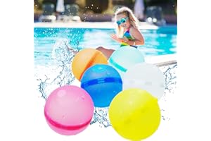 FUOXUL Reusable Water Balloons,Water Bombs Self Sealing,Water Bomb,6 pcs Waterfall Water Ball Splash Balls Water Balls for Kids Rapid Filling Water Balloon for Water Fight Outdoor Games Summer Party
