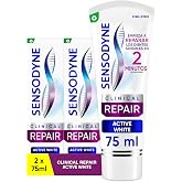 Sensodyne Clinical Repair Active White, Whitening Toothpaste for Sensitive Teeth, Pack of 2 x 75 ml