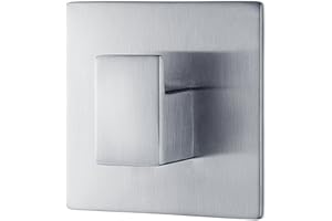 blomus -MENOTO- Wandhaken aus mattiertem Edelstahl, selbstklebend, Montage ohne Bohren, Bad, Küche, Kleiderhaken, Handtuchhaken, exklusives Badaccessoire (H / B / T: 2,6 x 6 x 6 cm, Edelstahl, 68839)