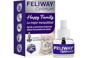 FELIWAY Optimum - Recambio de feromonas calmantes para gatos (30 días, 48mililitro) - Ayuda a reducir los signos más comunes de estrés. Recomendado por veterinarios. La mejor tranquilidad.