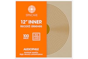 SPINCARE 100x Pochettes Protection Antistatique Intérieures Vinyle 33 Tours LP | Audiophile 33t 12" Qualité D'archivage Triple Couche Pochette | pour Remplacer Les Poches en Papier Et en Carton