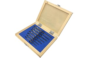 Jewellers Tools 7-teilige verstellbare Handreibahle (Holzbox): Reibahlen-Set Größen 8/A 7/A 6/A 5/A 4/A 3/A bis 2/A (465)