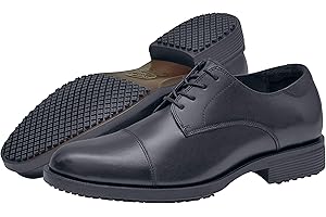 Shoes For Crews Senator – Bequeme Berufsschuhe aus Leder, gepolsterte Einlegesohlen, Rutschhemmende Laufsohle, klassischer Stil für Büro – für Herren